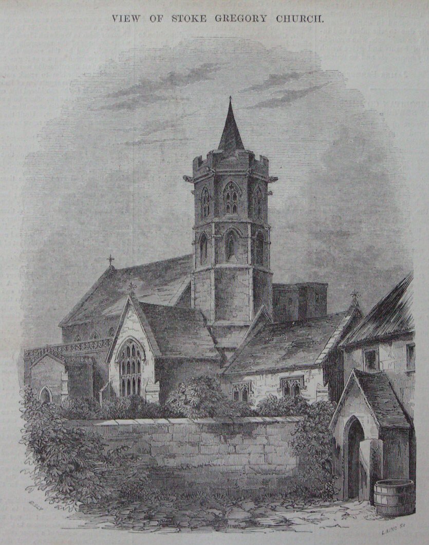 Wood - View of Stoke Gregory Church - Laing